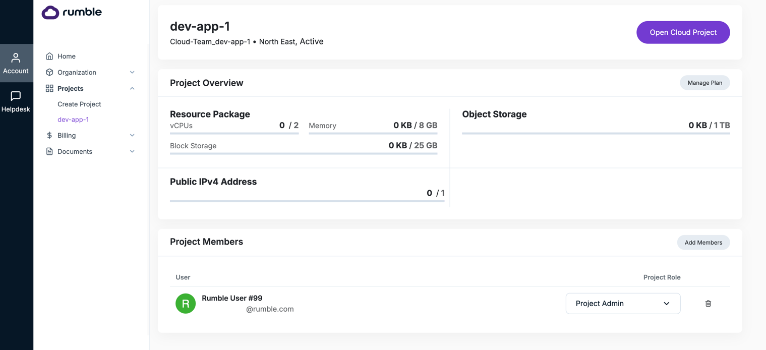 Project dashboard