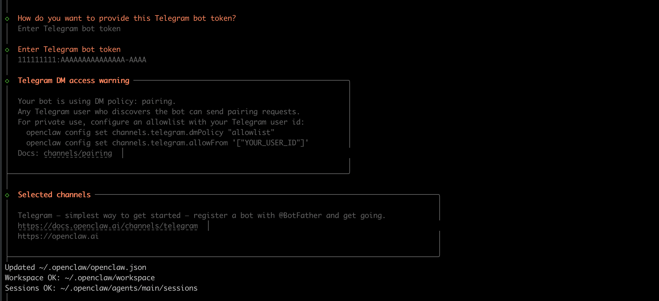 API key entered in the console