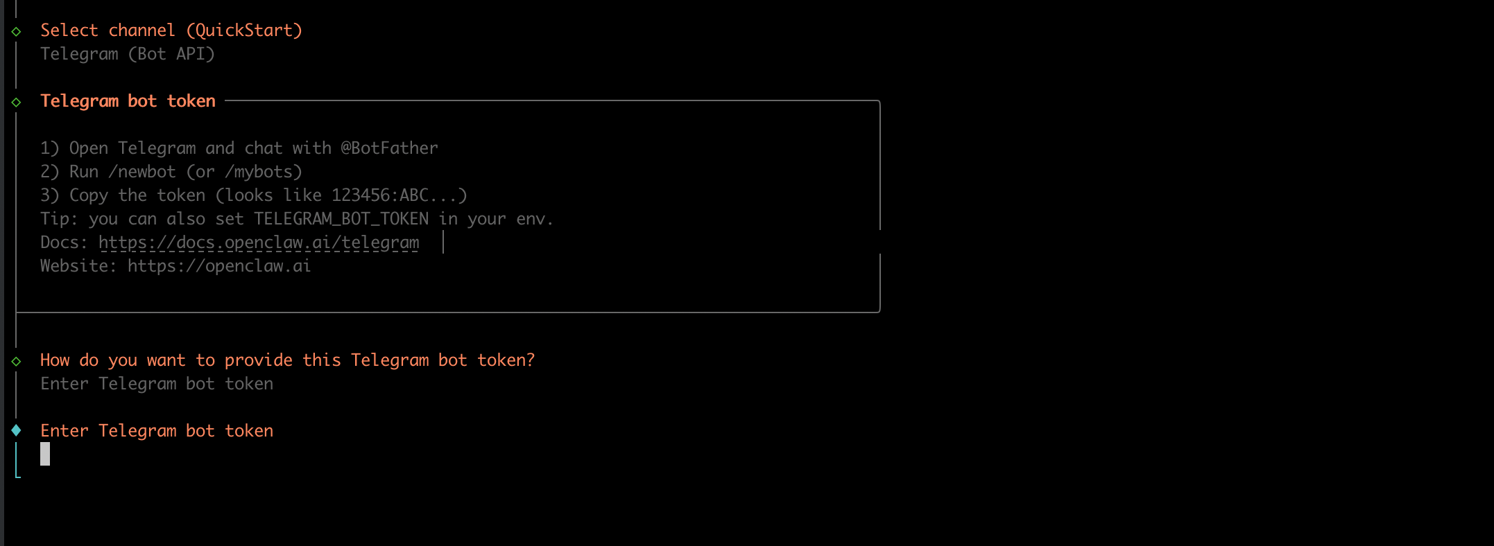 API key prompt in the console