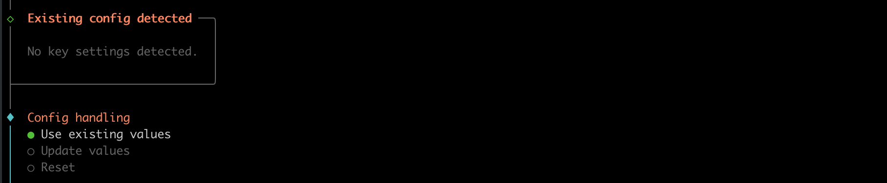 Config Handling prompt