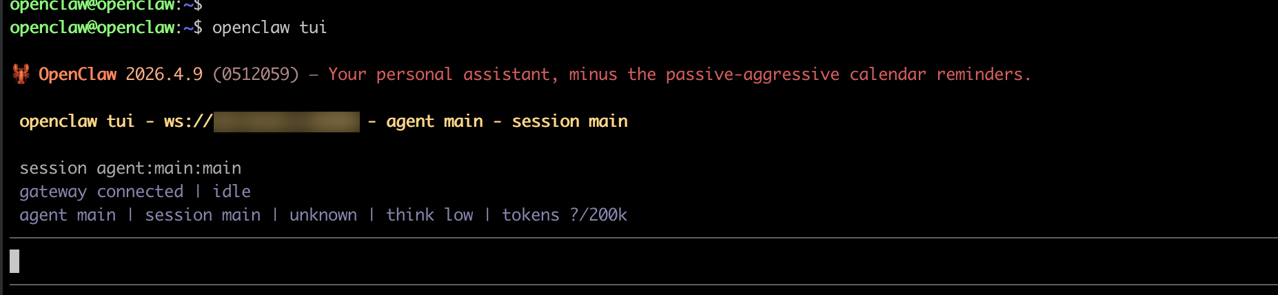 OpenClaw TUI command