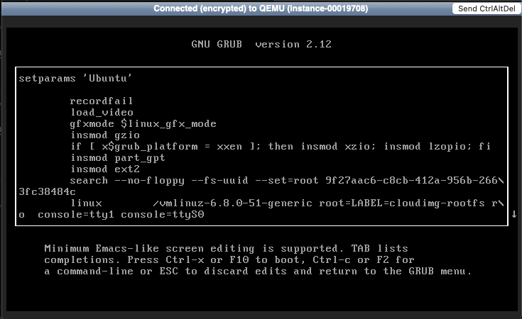 GRUB Edit Entry