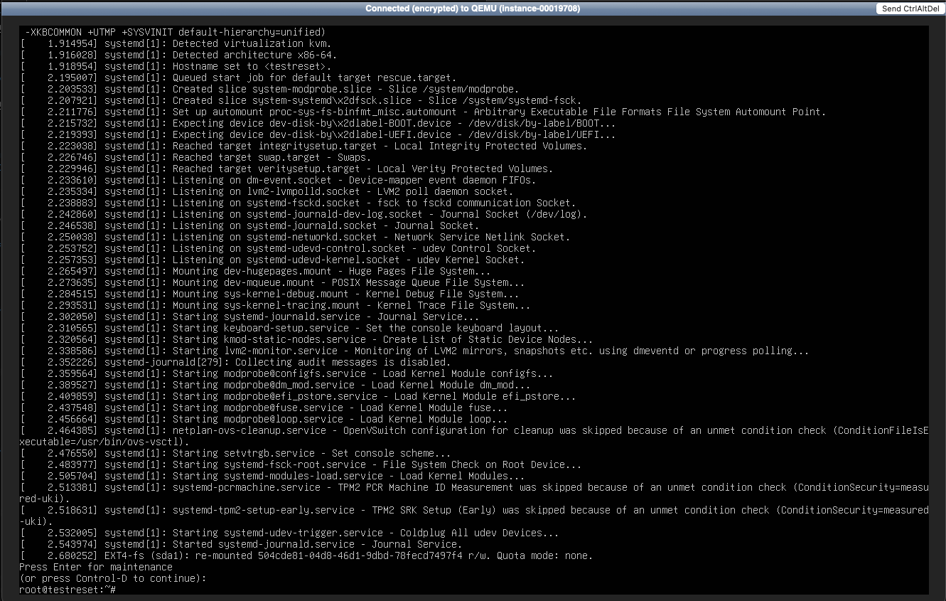 Maintenence mode shell